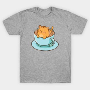 Cute Cat in cup of Cappuccino T-Shirt